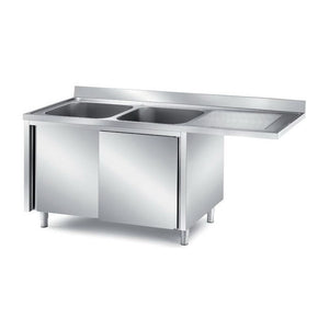 Spülmaschinenschränke 2 Becken, Edelstahlmöbel, Spültechnik, Spülmaschinenschränke