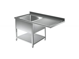 Spülmaschinentische 1 Becken, Edelstahlmöbel, Spültechnik