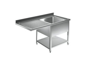 Spülmaschinentische 1 Becken, Edelstahlmöbel, Spültechnik