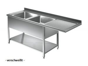Spülmaschinentische 2 Becken, Edelstahlmöbel, Spültechnik, Spülmaschinentische