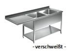 Spülmaschinentische 2 Becken, Edelstahlmöbel, Spültechnik