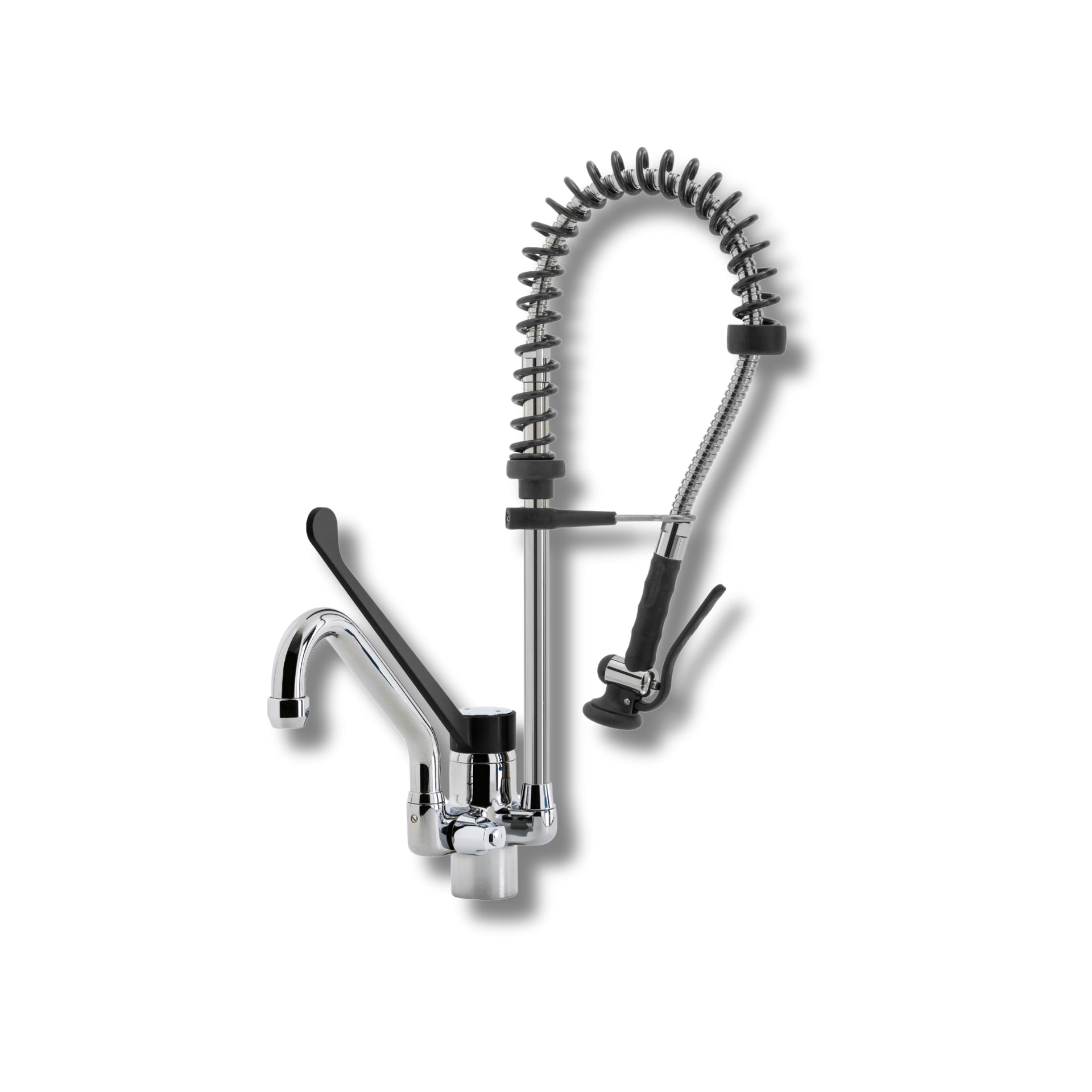 VM Europa - Geschirrbrause klein für Gastronomie - 60 x 20 cm - Lochbohrung 29mm - biegsamer Wasserhahn Armaturen Gastronomie Wand Armatur