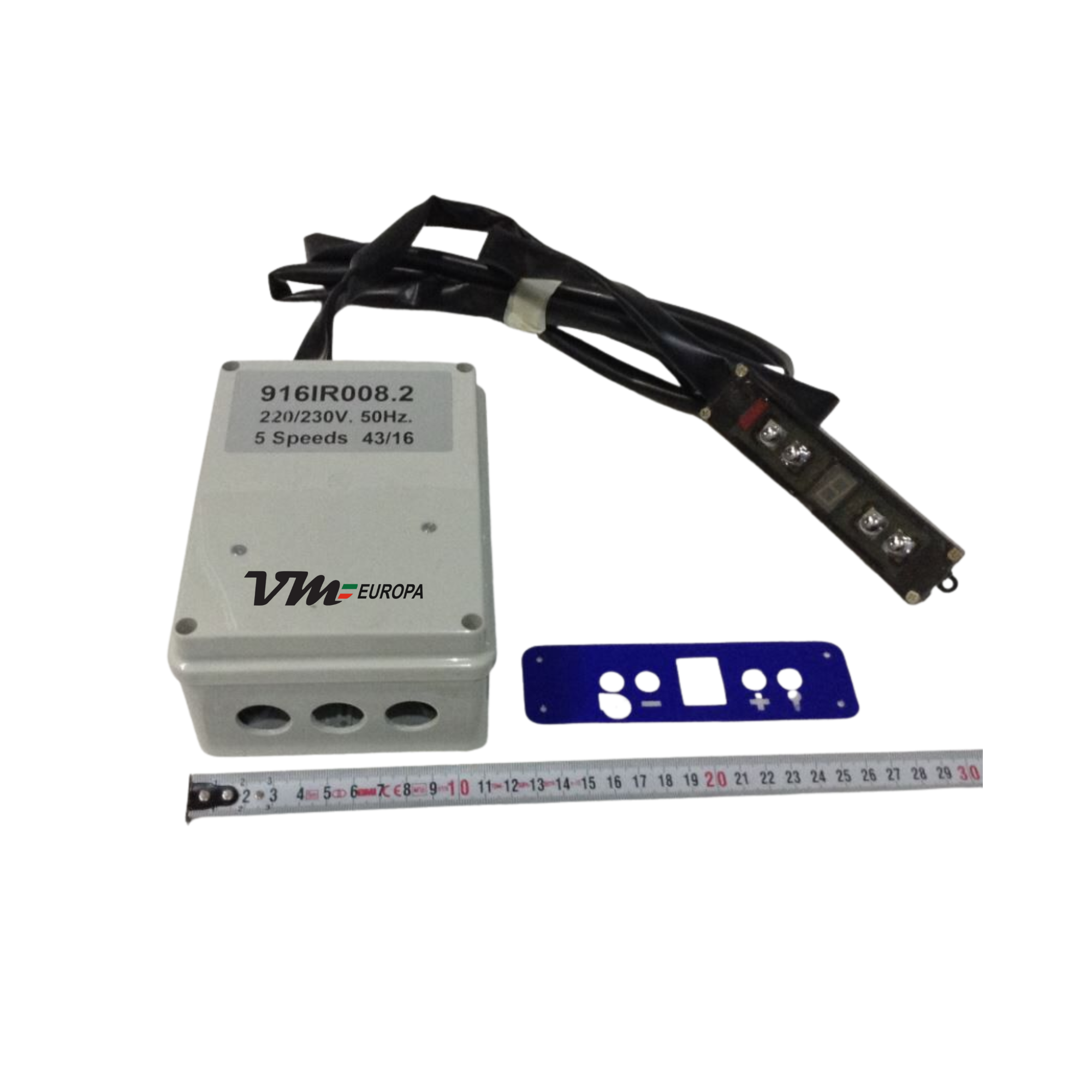 VM Europa - Drehzahlregler 916IR028 Poti Digital - 158 x 118 x 77 mm - IP55 Schutzklasse - Digitaler Potentiometer Steuerung - Max. 10A/2300W - Für Dunstabzugshauben Ventilatoren Radialventilatoren Airboxen