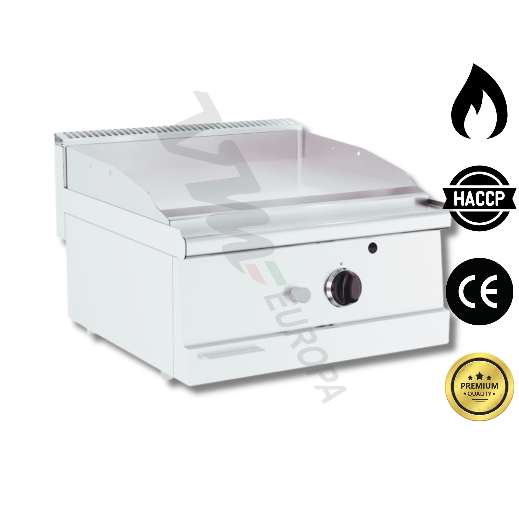 Gas Grillplatte 60x60cm - 7kW Gastro Griddleplatte - Profi Bratplatte Edelstahl