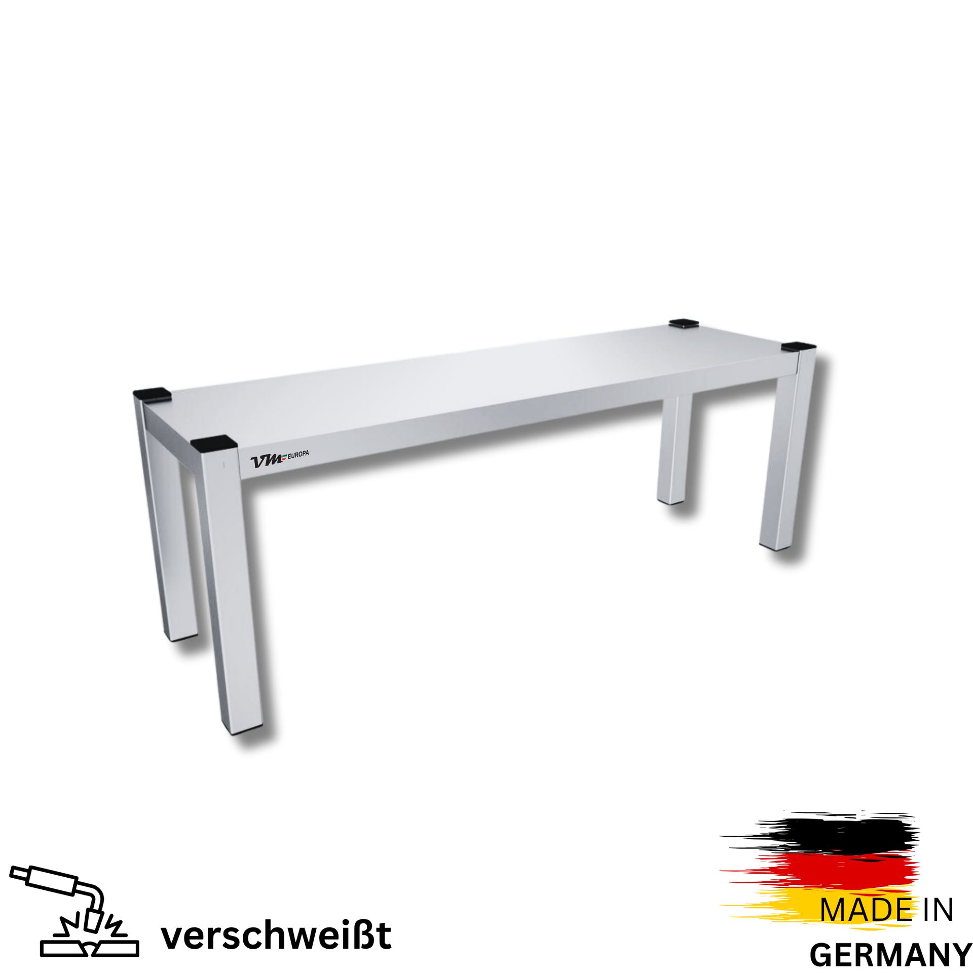Edelstahl Aufsatzbord - 1 Boden - AISI 430 - koplett verscheißt  - Tragfähigkeit 50 kg/m²- alle Maße