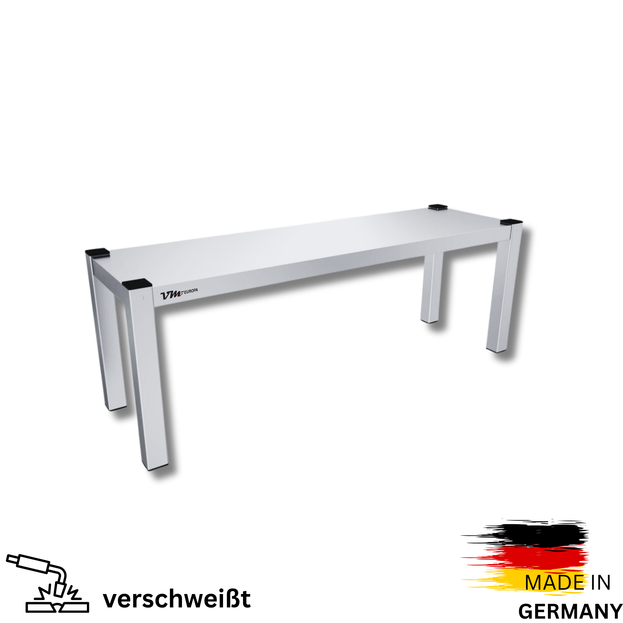 Edelstahl Aufsatzbord - 1 Boden - AISI 430 - koplett verscheißt  - Tragfähigkeit 50 kg/m²- alle Maße