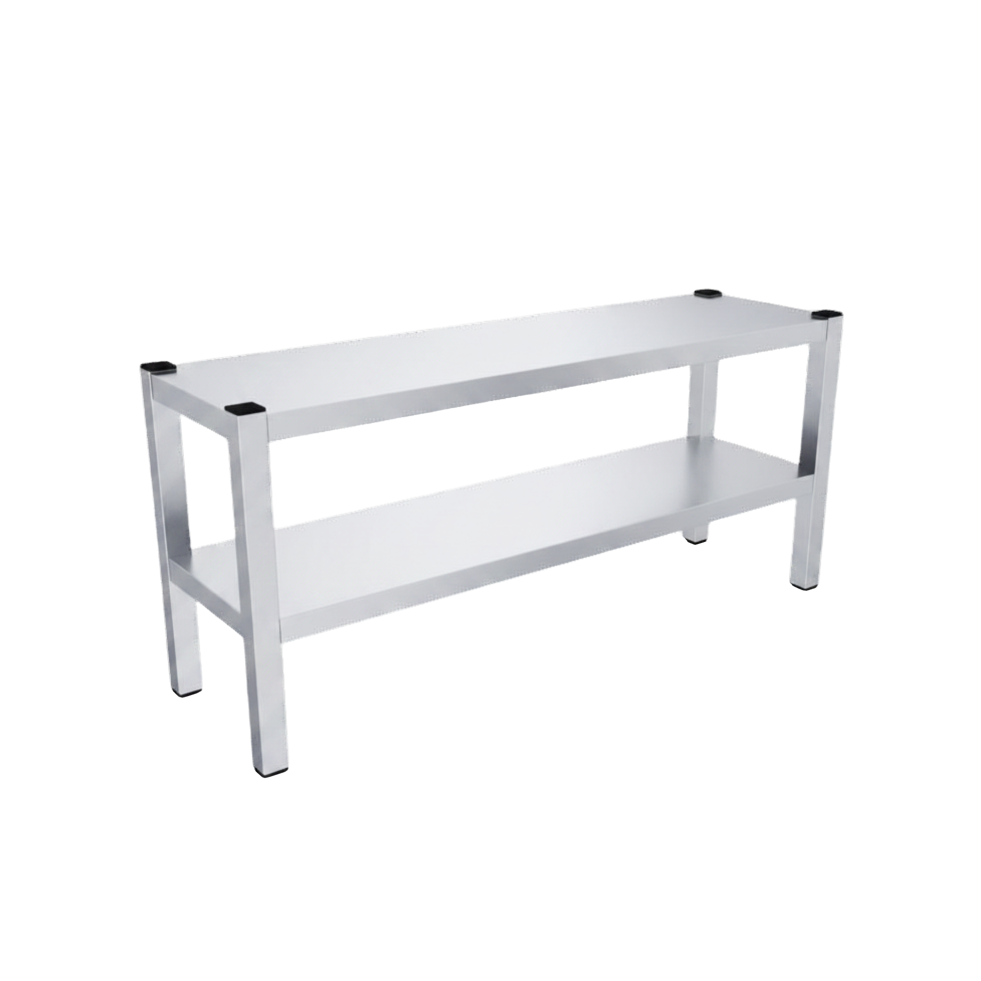 Edelstahl Aufsatzbord - 2 Böden - AISI 430 - komplett verschweißt  - Tragfähigkeit 50 kg/m²- alle Maße