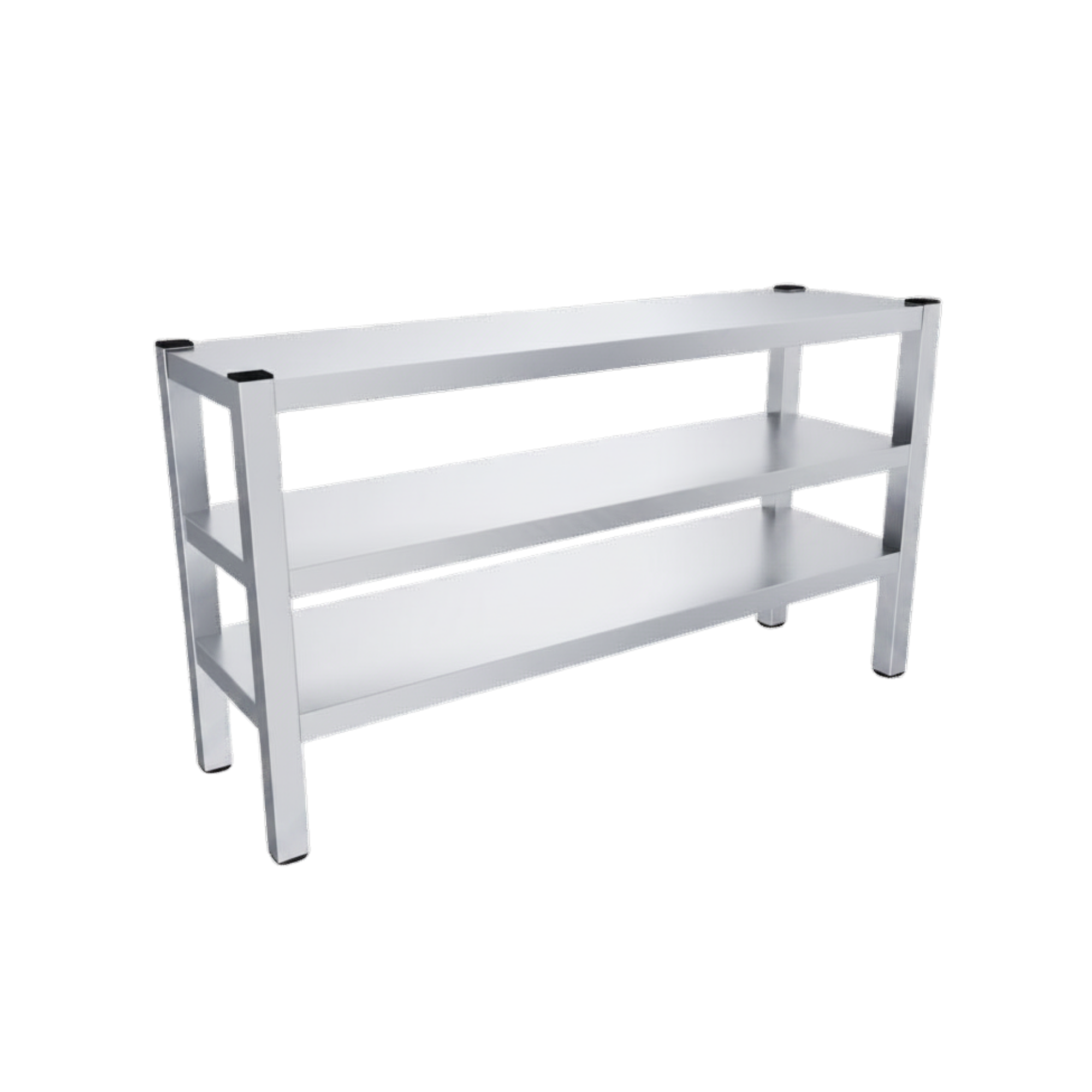 Edelstahl Aufsatzbord - 3 Böden - AISI 430 - komplett verschweißt  - Tragfähigkeit 50 kg/m²- alle Maße