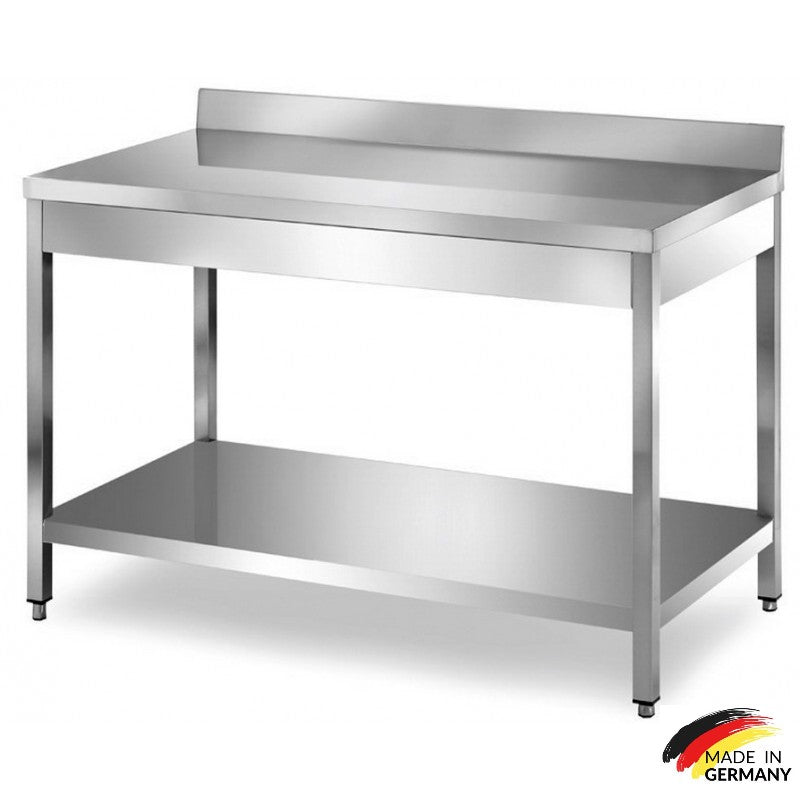Edelstahl Arbeitstisch mit Grundboden Premium - alle Größen zur selbstmontage oder verschweißt