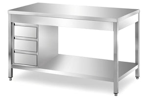 Arbeitstische, Bautiefe 60cm, Bautiefe 70cm, Edelstahlmöbel