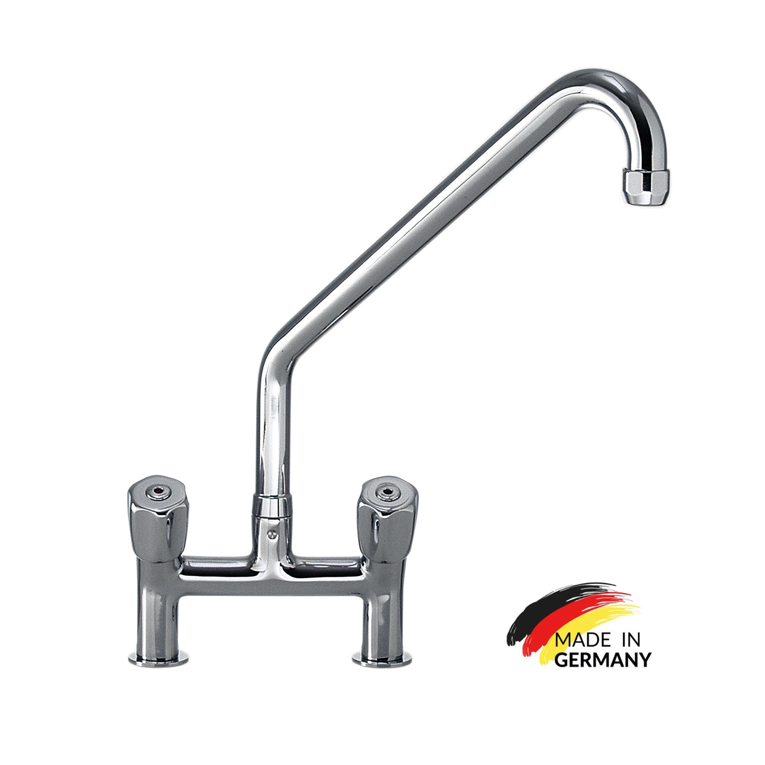 Zweigriffarmatur - Wasserhahn, Einloch Mischbatterie, mit Schwenkhahn & 2 Mischventilen