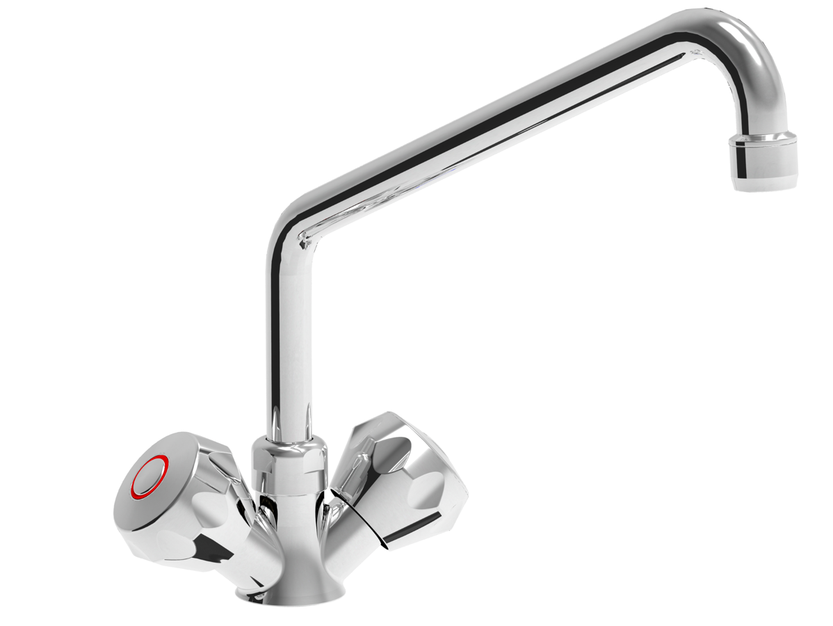 VM Europa - Professionelle Spültischarmatur - 25 x 12 cm - Schwenkauslauf 360° - Gastro Wasserhahn Küchenarmatur Einloch Spülbecken Gastronomie Armatur