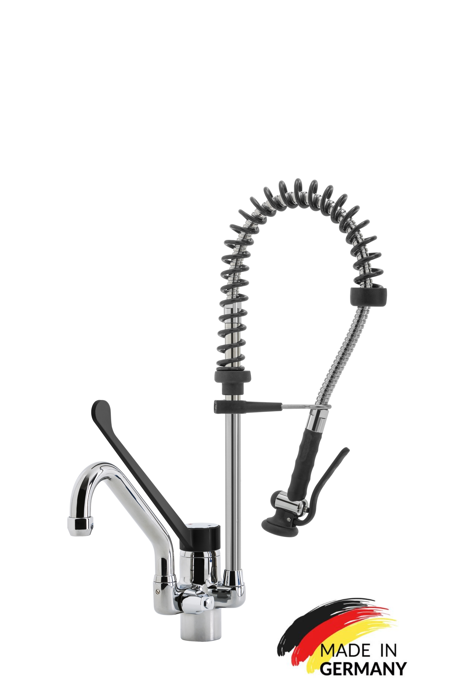 VM Europa - Geschirrbrause klein für Gastronomie - 60 x 20 cm - Lochbohrung 29mm - biegsamer Wasserhahn Armaturen Gastronomie Wand Armatur