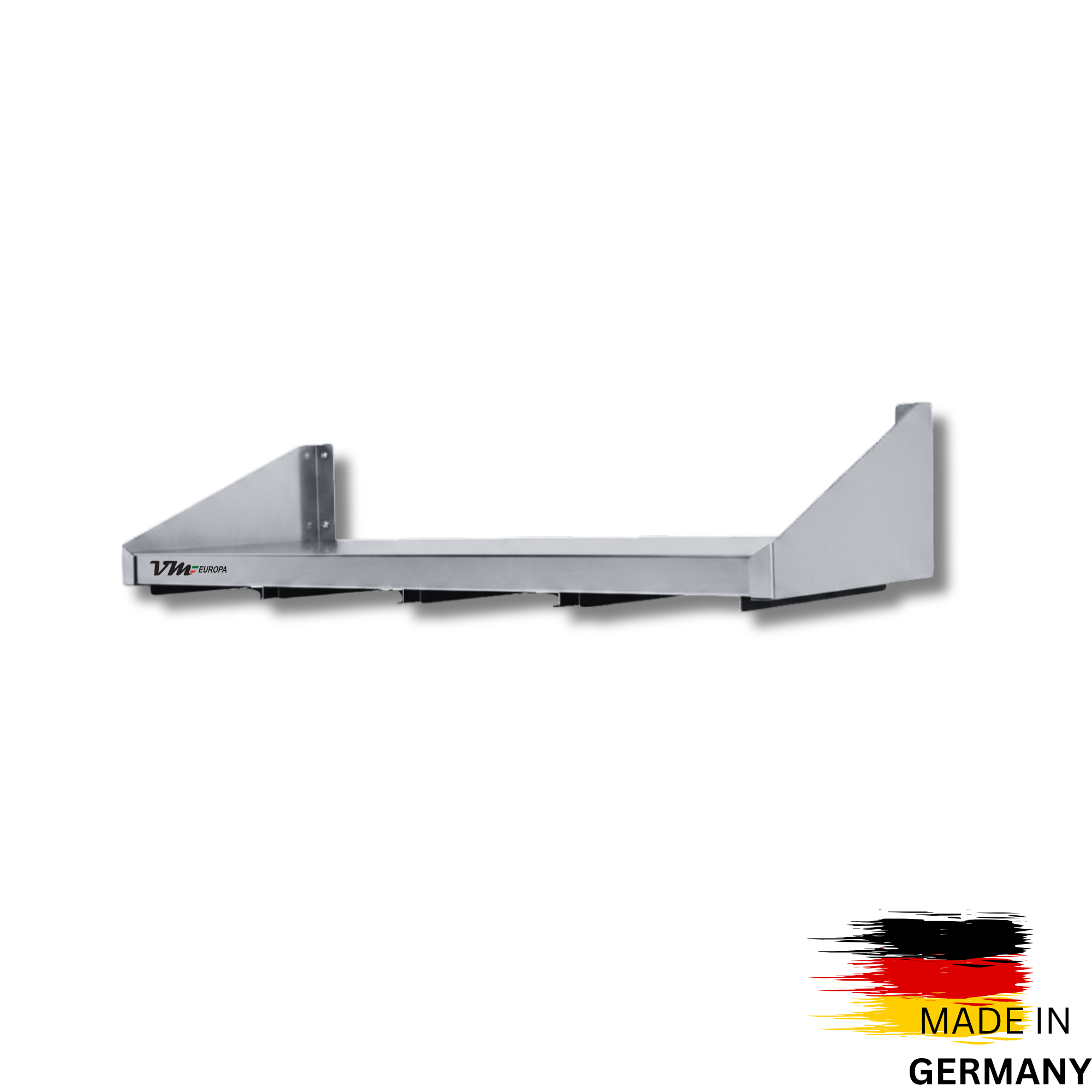 VM Europa - Edelstahl Gewürzbord - Einfach Montierbar - AISI 430 Legierung - Wandregal Küchenregal Gastro Edelstahlregal Wandablage Gewürzregal Gastronomie