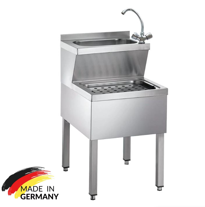 Handwasch- & Ausgußbecken - Edelstahl - mit Mischbatterie