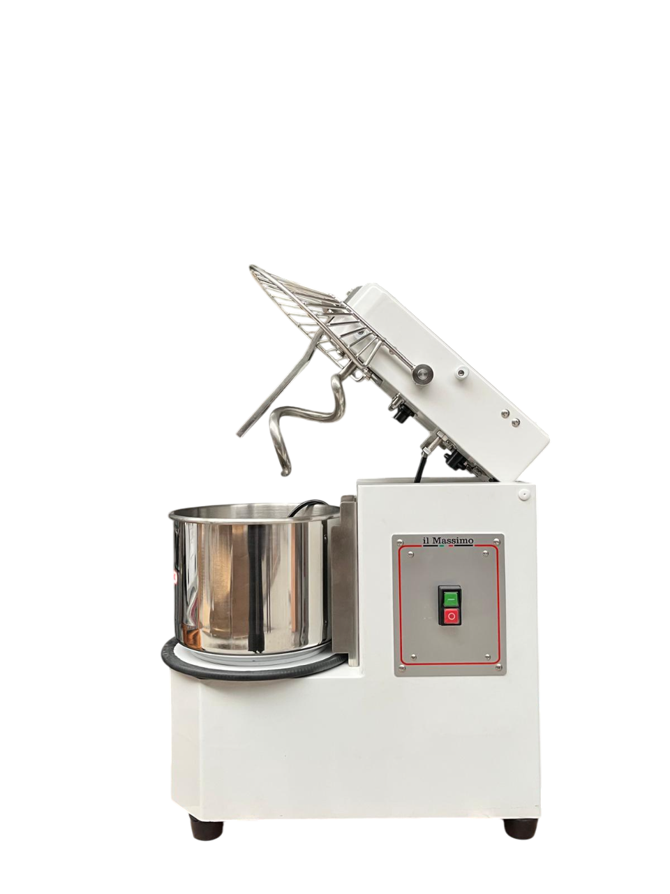 Professionelle Teigknetmaschine 10L | 1 Geschwindigkeit | Abnehmbare Rührschüssel | 9kg Teig | 370W | 230V | Edelstahl