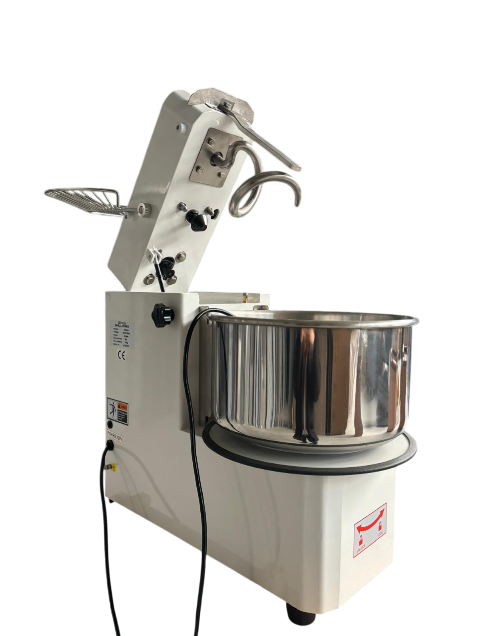 Professionelle Teigknetmaschine 20L | 1 Geschwindigkeit | Abnehmbare Rührschüssel | 19kg Teig | 900W | 230V | Edelstahl