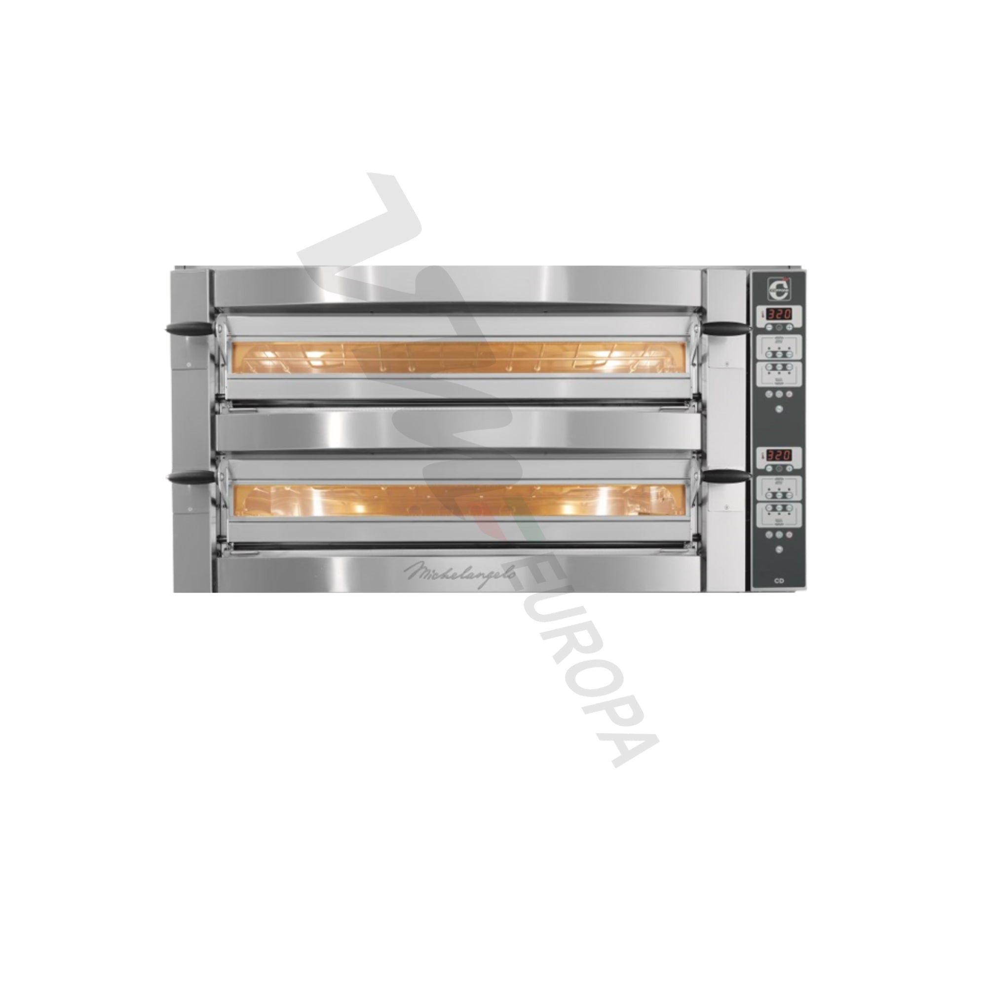 Cuppone Michelangelo Pizzaofen für 6 Pizzen Ø35cm Lang 2 Kammern Knopfsteuerung - ML635L/2CD