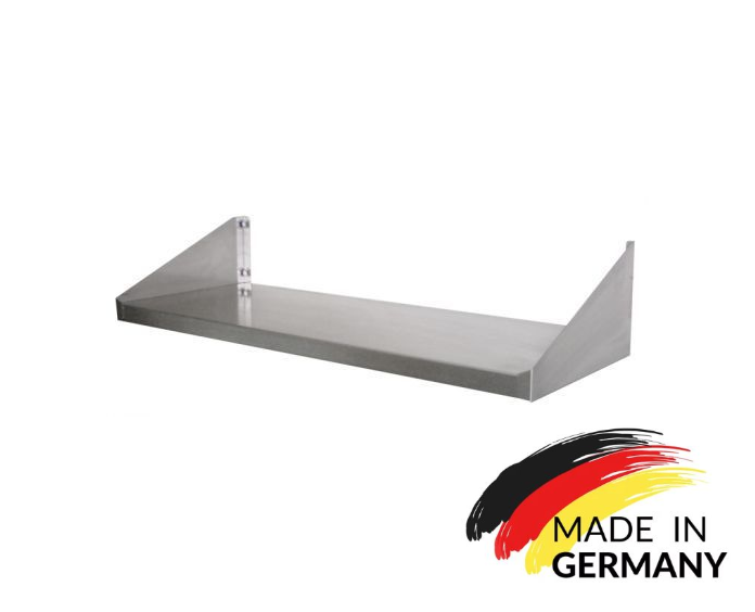 VM Europa - Edelstahl Wandbord - Einfach Montierbar - AISI 430 Legierung - Wandregal Küchenregal Gastro Edelstahlregal