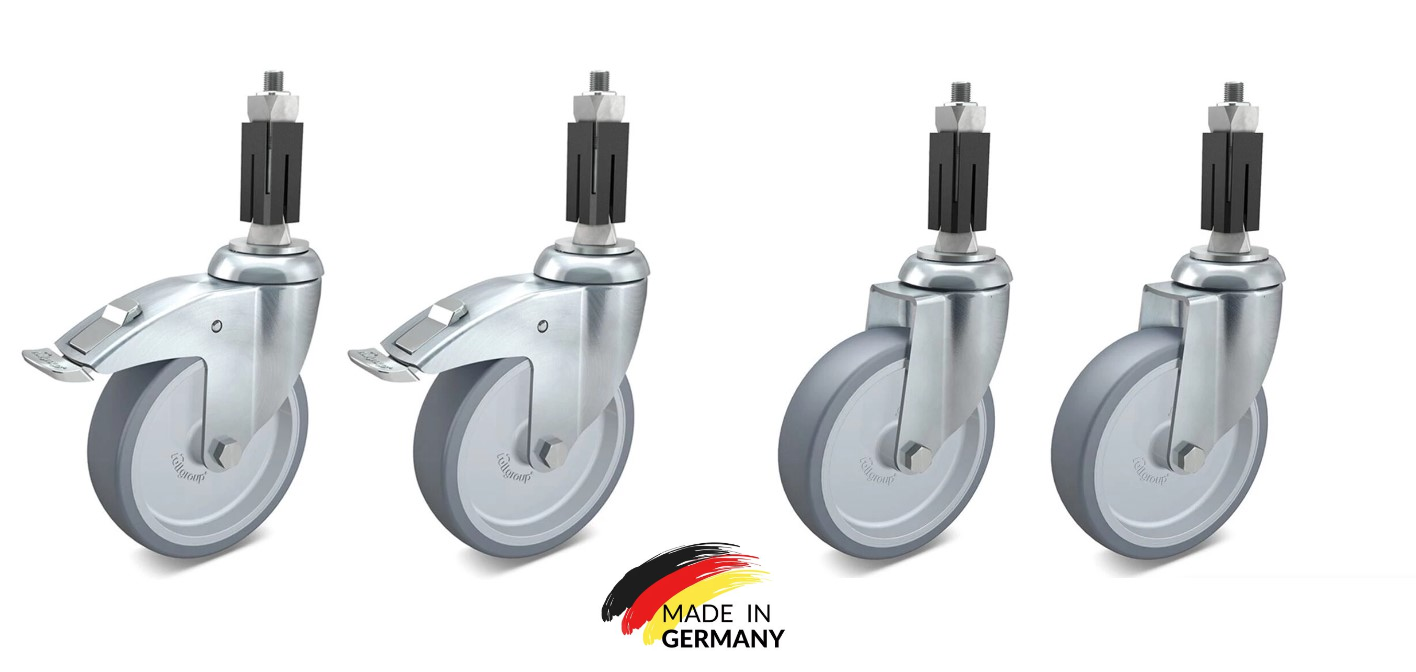 1 Satz Rollen - 2 feste 2 Lenkrollen