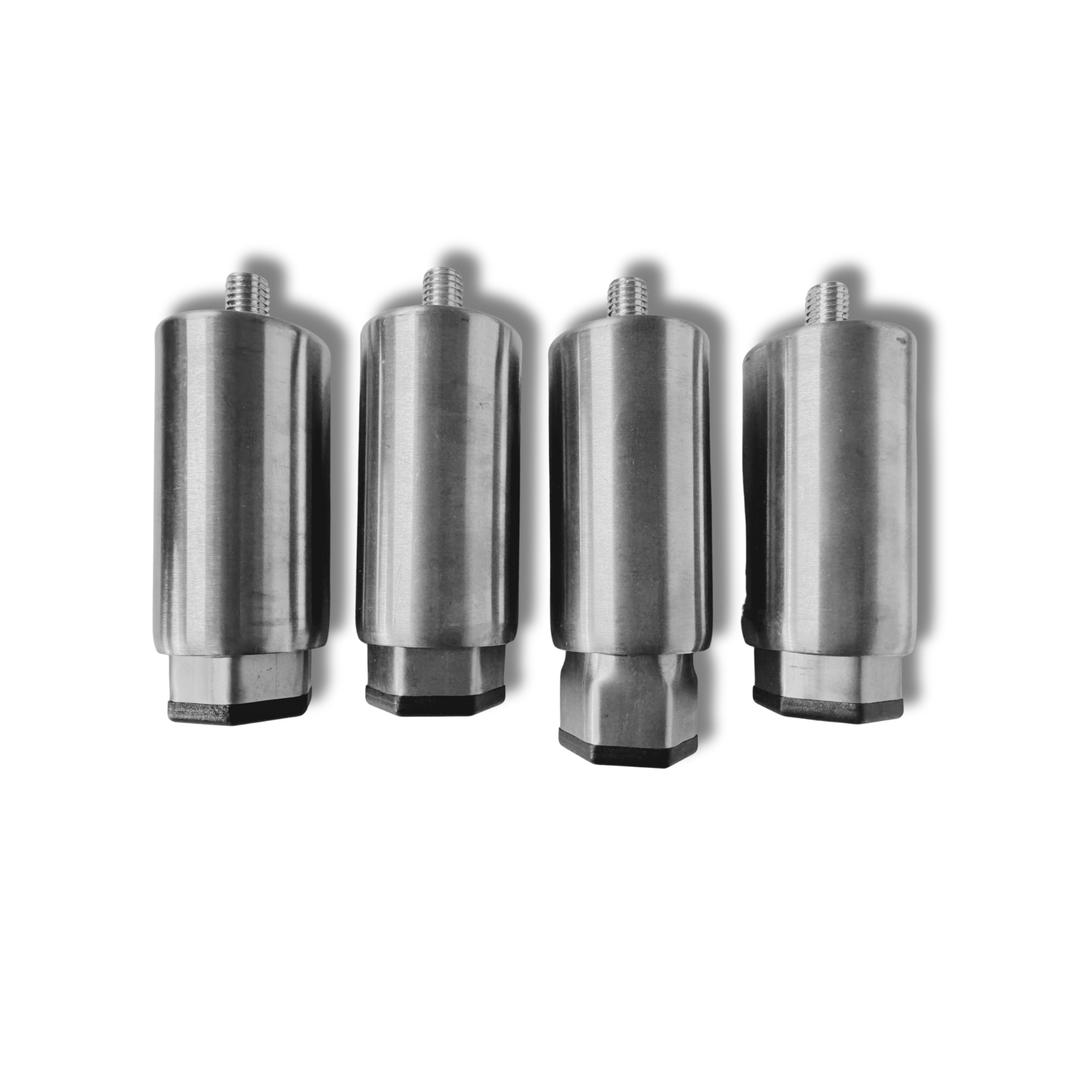Gastro Standfuß 4er Set - 8,5 cm Höhe - Höhenverstellbar bis 1 cm - Edelstahllegierung AISI 304 - Arbeitsschrank, Geschirschrank, Spülschrank