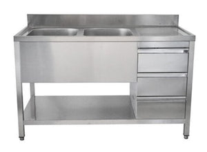 Spültische - Tiefe 60cm, Spültische - Tiefe 70cm, Spültische, Spülschränke + 2 Becken, Edelstahlmöbel, Spültechnik, Schubladenschränke