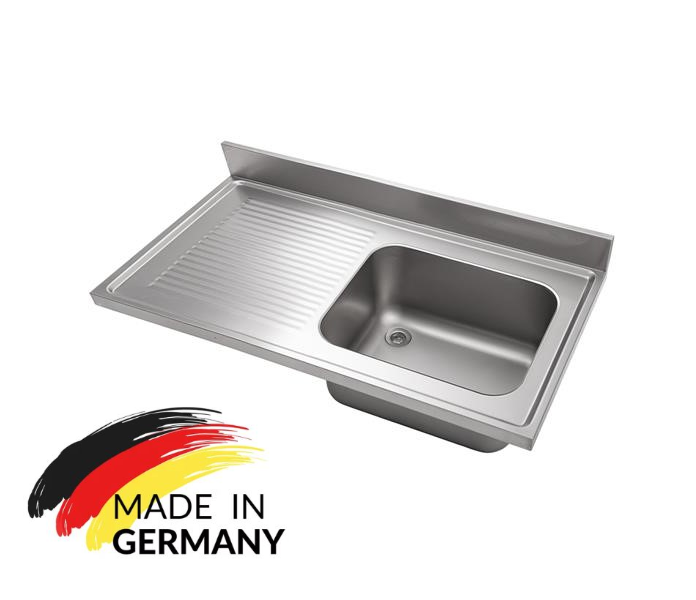 Edelstahl Spülabdeckung 1 Becken rechts - alle Größen - Spüle Abdeckung Gastrospüle Edelstahlspüle