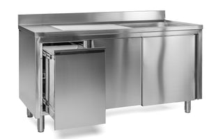 Spülschränke + 1 Becken, Edelstahlmöbel, Spültechnik