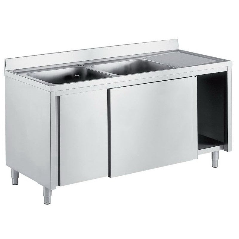 Spülschränke + 2 Becken, Edelstahlmöbel, Spültechnik