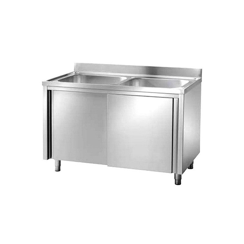 Spülschränke + 2 Becken, Edelstahlmöbel, Spültechnik