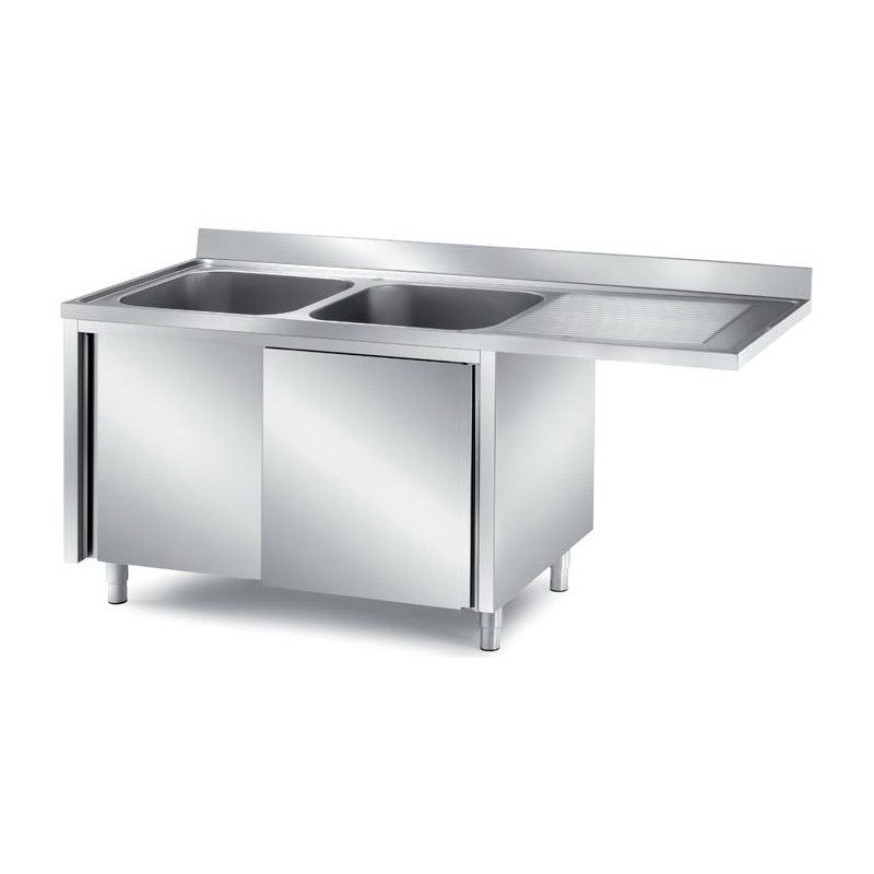 Spülmaschinenschränke 2 Becken, Edelstahlmöbel, Spültechnik, Spülmaschinenschränke