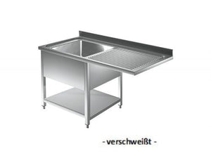 Spülmaschinentische 1 Becken, Edelstahlmöbel, Spültechnik