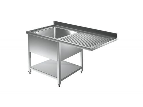Spülmaschinentische 1 Becken, Edelstahlmöbel, Spültechnik