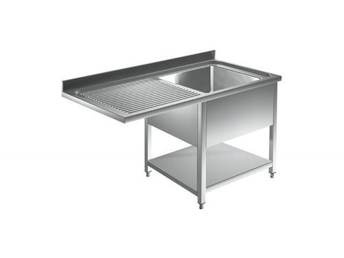 Spülmaschinentische 1 Becken, Edelstahlmöbel, Spültechnik