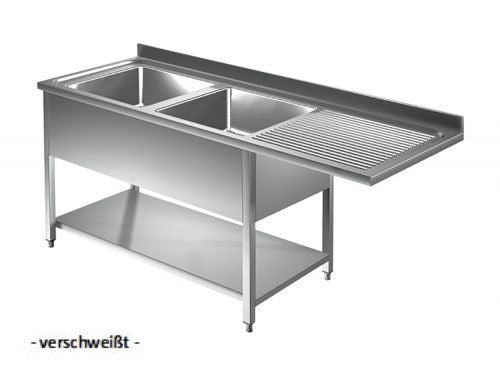 Spülmaschinentische 2 Becken, Edelstahlmöbel, Spültechnik, Spülmaschinentische