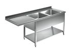 Spülmaschinentische 2 Becken, Edelstahlmöbel, Spültechnik