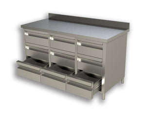 Schubladenschränke, Edelstahlmöbel, Bautiefe 60cm, Bautiefe 70cm