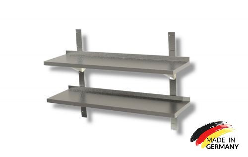 VM Europa - Edelstahl Wandregal - Einfach Montierbar - AISI 430 Legierung - Wandregal Küchenregal Gastro Edelstahlregal Wandablage Gewürzregal Hängebord Gastronomie